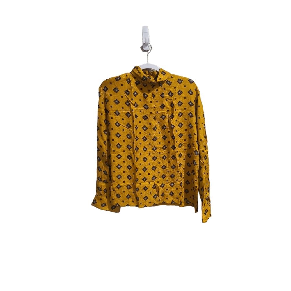Mark Shale Vtg Gold Diamond Silk Blouse
